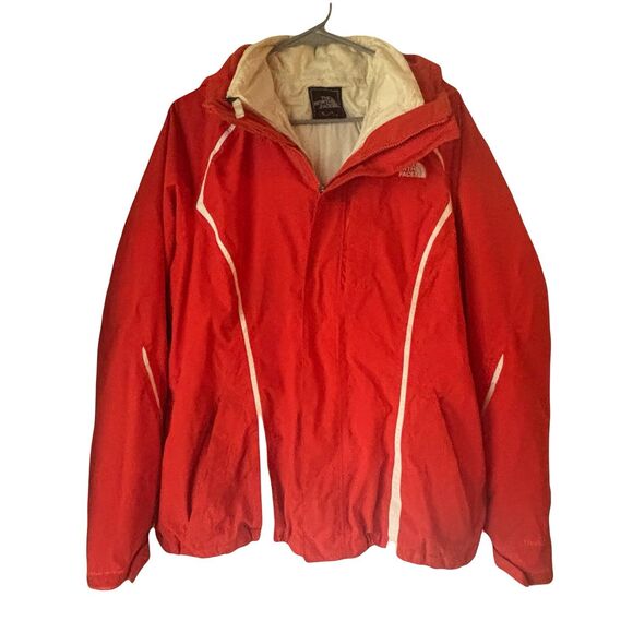 The North Face Women's XL Orange Ski Jacket 3-in-1 Removable Liner Hooded Coat - Picture 1 of 16